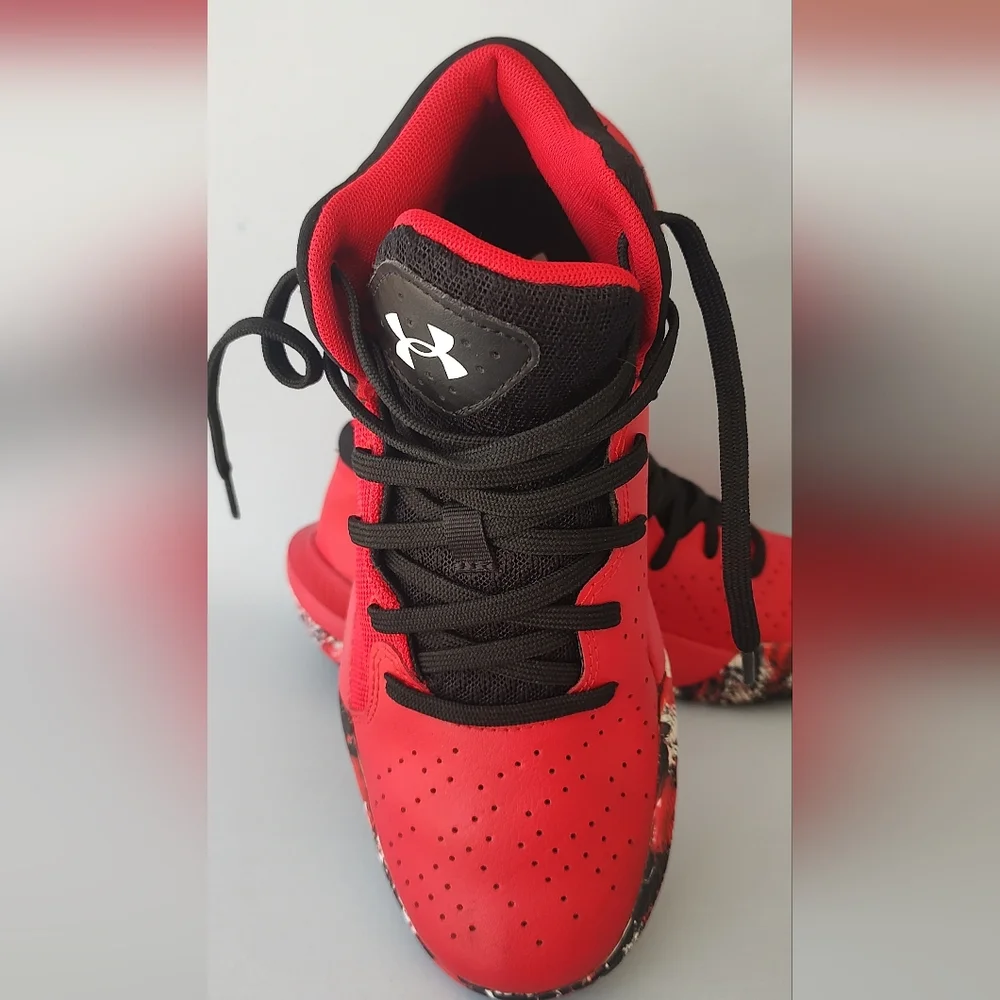 Under Armour Red and Black Athletic Shoes Boys